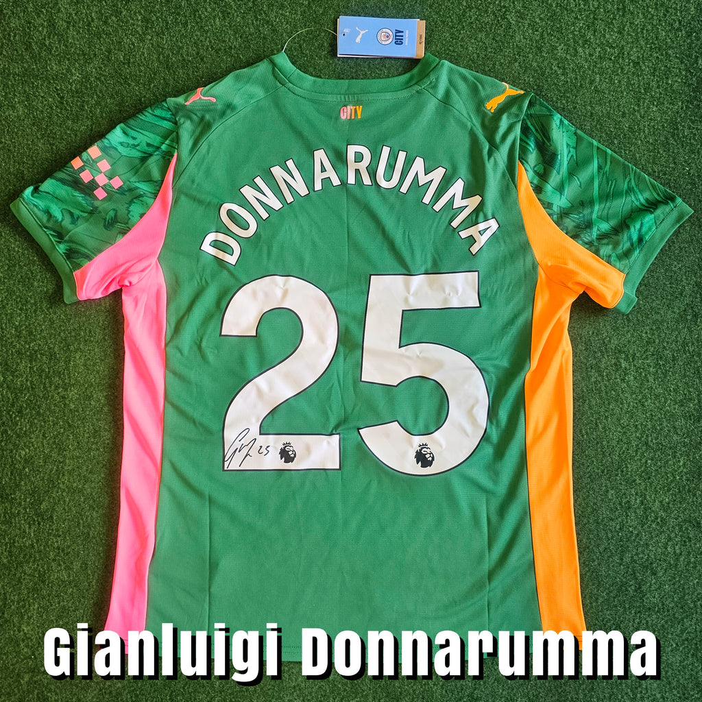 Gianluigi Donnarumma Signed 2025/26 Manchester City Goalkeeper Shirt - Donnarumma 25 - Signed Back