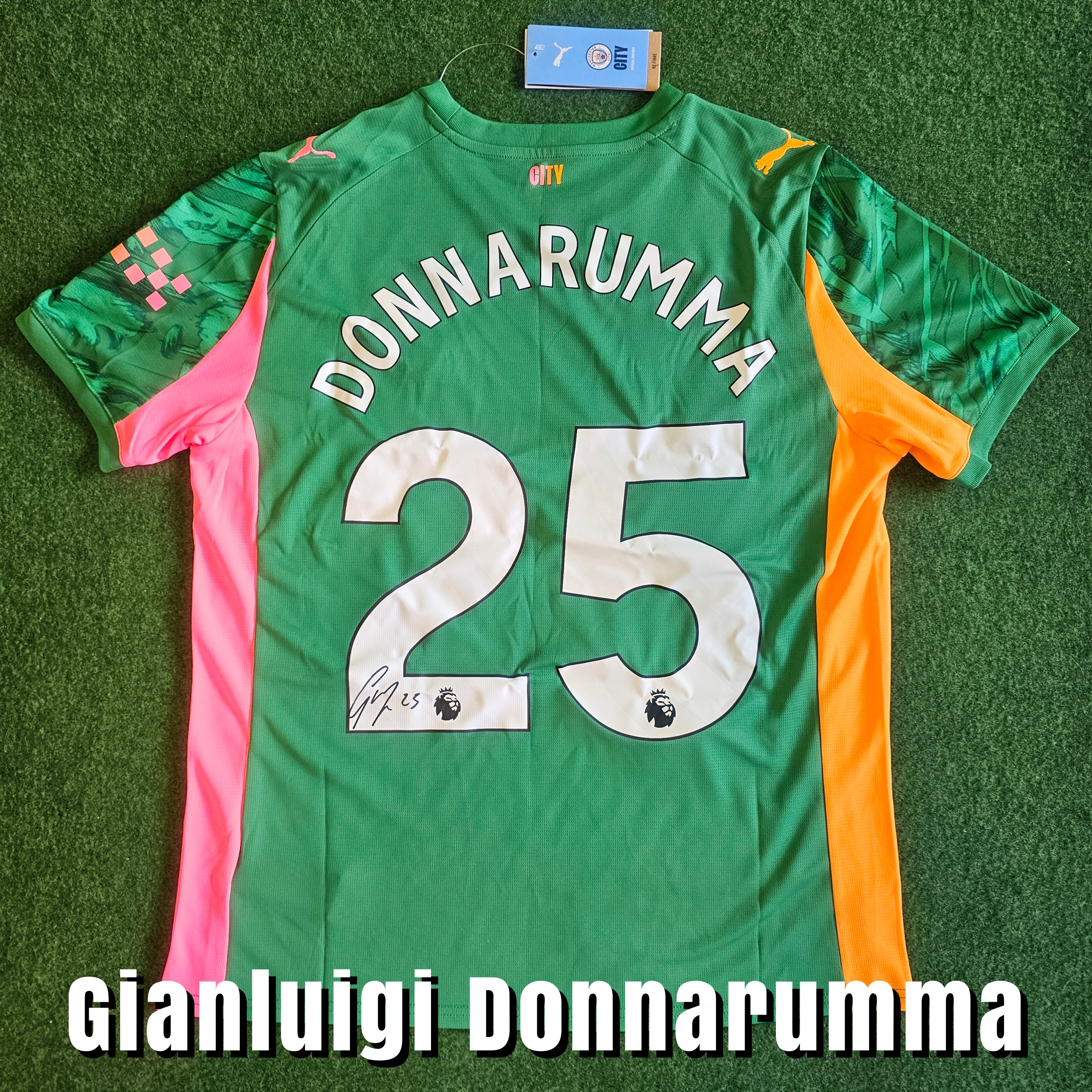 Gianluigi Donnarumma Signed 2025/26 Manchester City Goalkeeper Shirt - Donnarumma 25 - Signed Back
