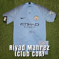 Riyad Mahrez Signed 2018/19 Manchester City Home Shirt - Official Manchester City COA