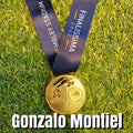Gonzalo Montiel Signed 2022 Finalissima Replica Winners Medal