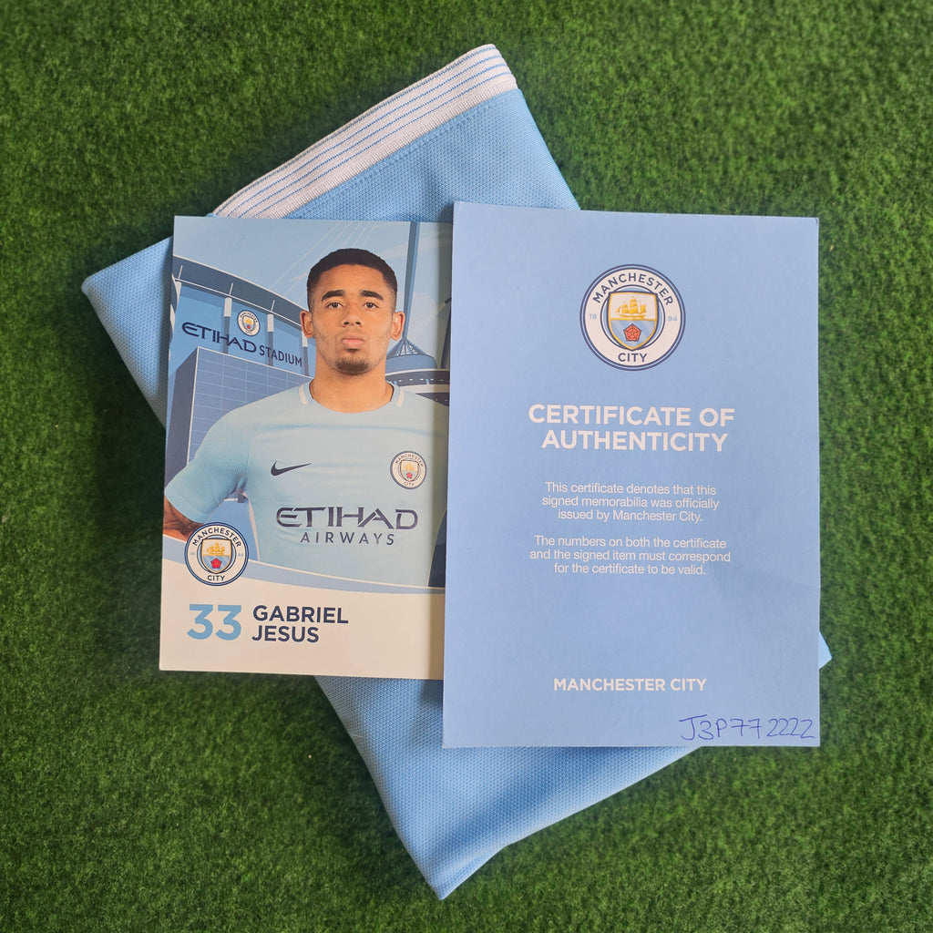 Gabriel Jesus Signed 17/18 Home Shirt | Club COA