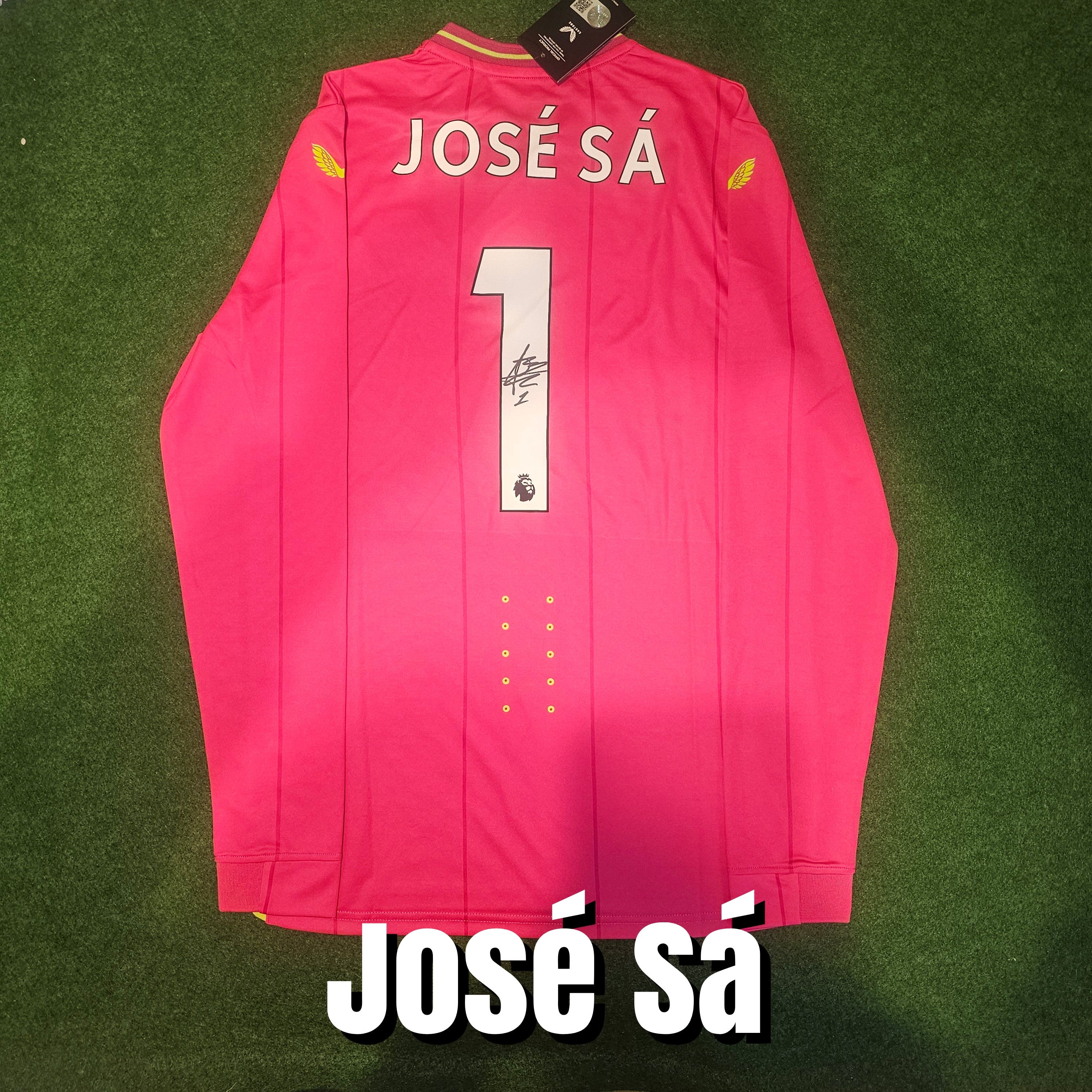 José Sá Signed 2024/25 Wolves Goalkeeper Away Shirt - Player Issue - Long Sleeve - Sá 1