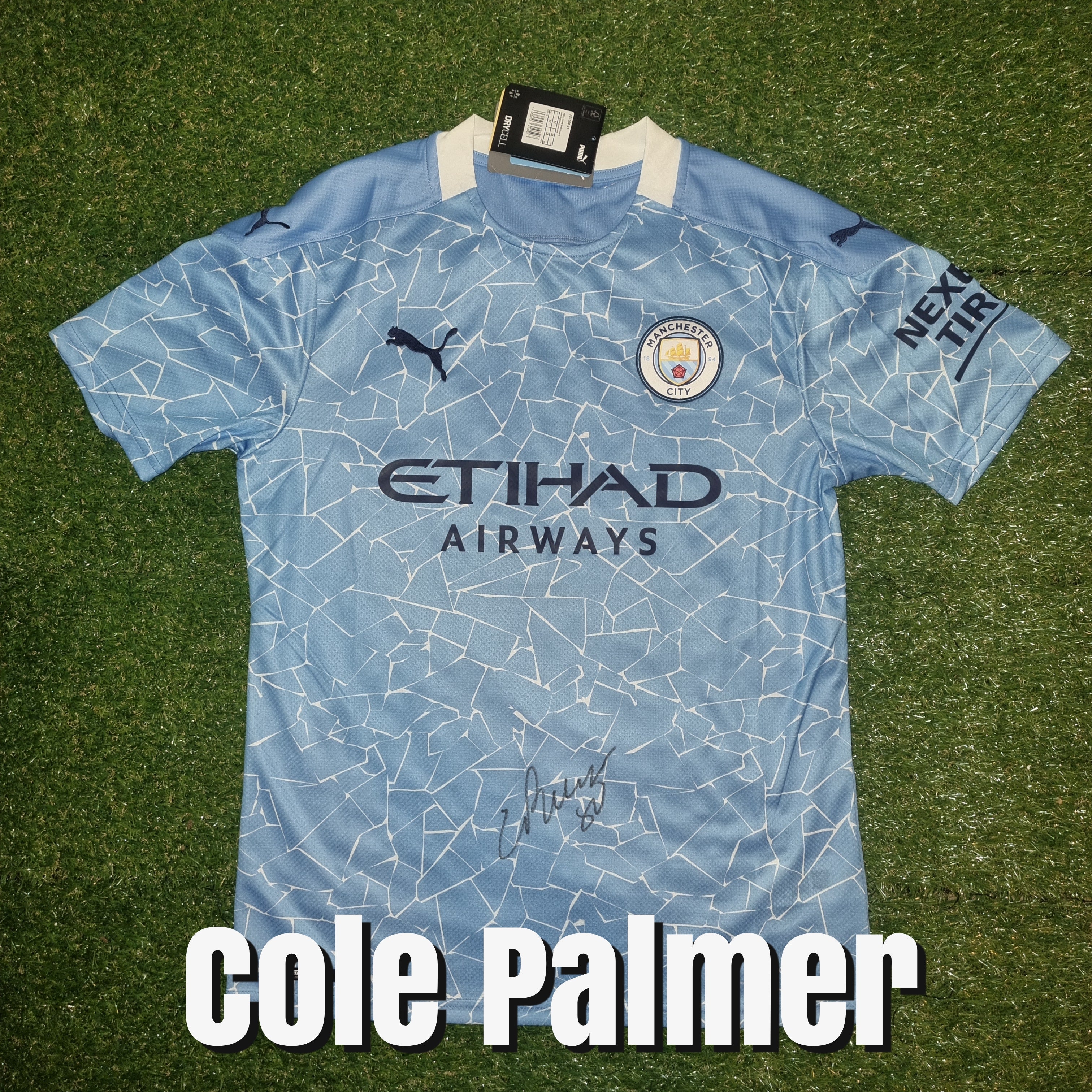 Cole Palmer Signed 2020/21 Manchester City Home Shirt - Signed Front