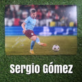 Sergio Gómez Signed A4 Manchester City Champions League Photo