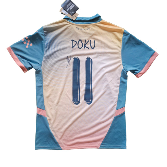 Jérémy Doku Signed 2024/25 Manchester City Fourth Shirt