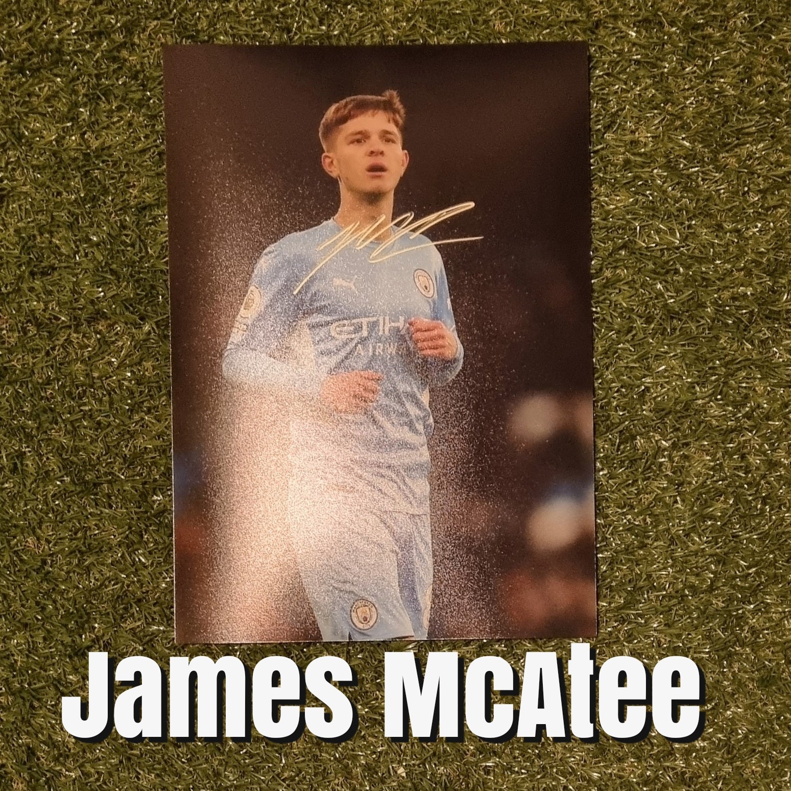 James McAtee Signed A4 Manchester City Photo
