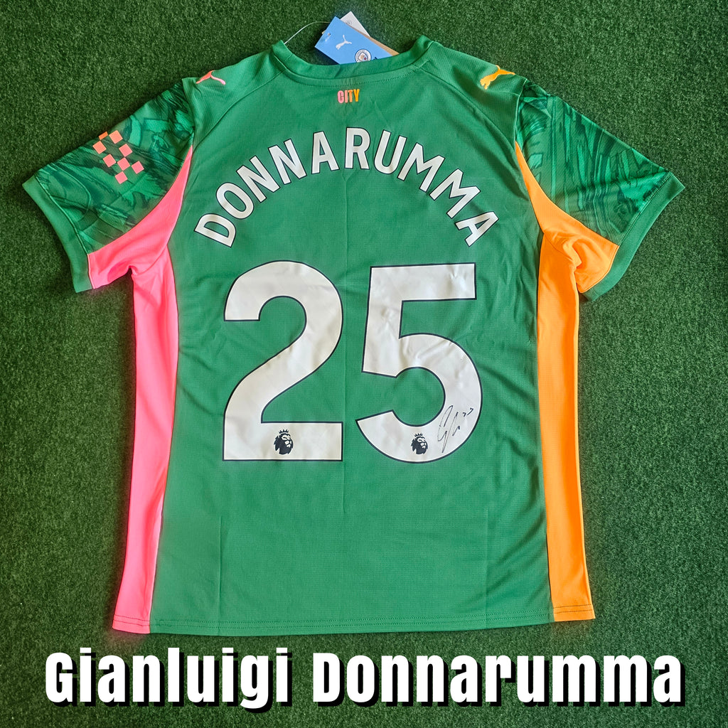 Gianluigi Donnarumma Signed 2025/26 Manchester City Goalkeeper Shirt - Donnarumma 25 - Signed Back