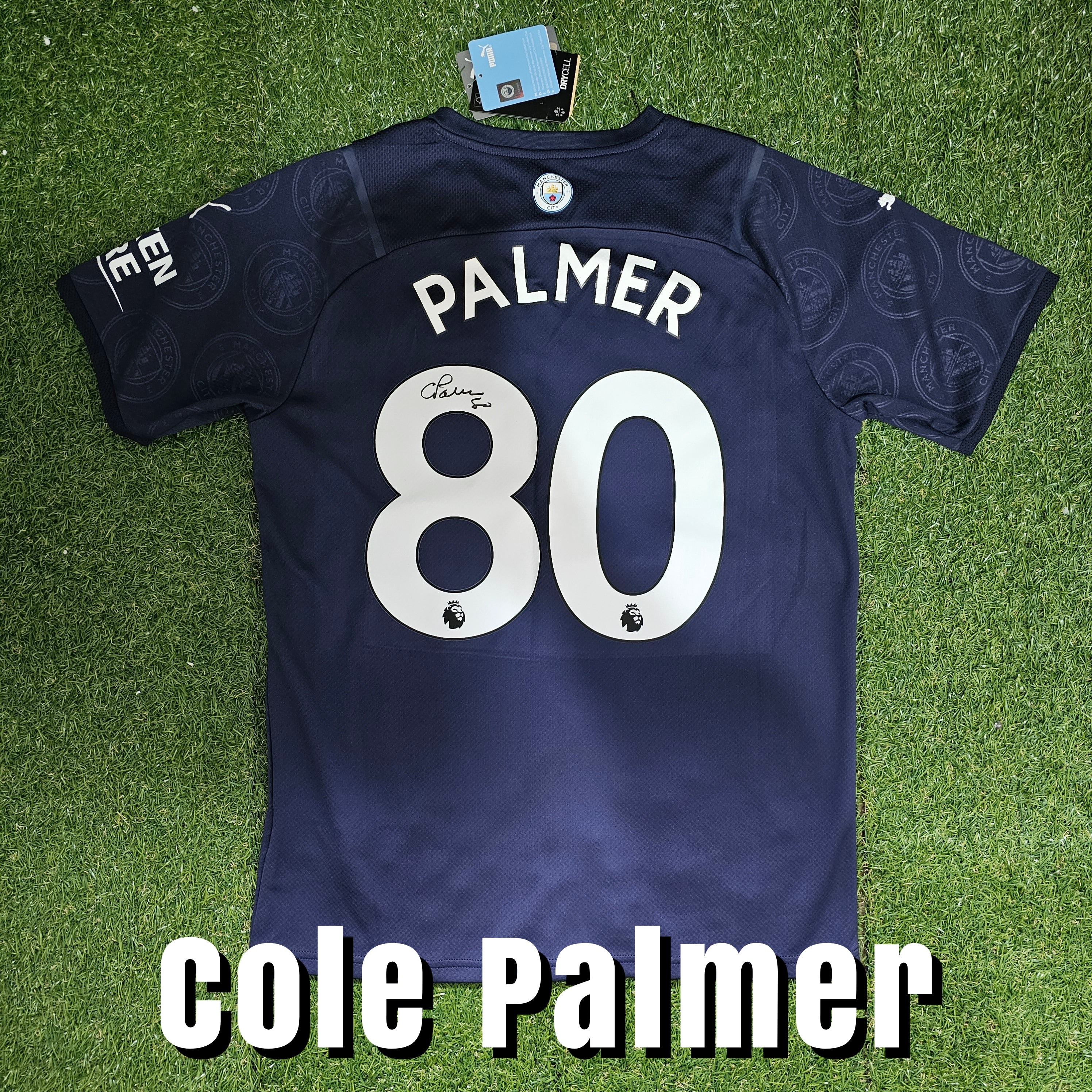 Cole Palmer Signed 2021/22 Manchester City Third Shirt - Palmer 80 - Signed Back