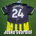 Joško Gvardiol Signed 2024/25 Manchester City Away Shirt - Gvardiol 24 - Signed Back