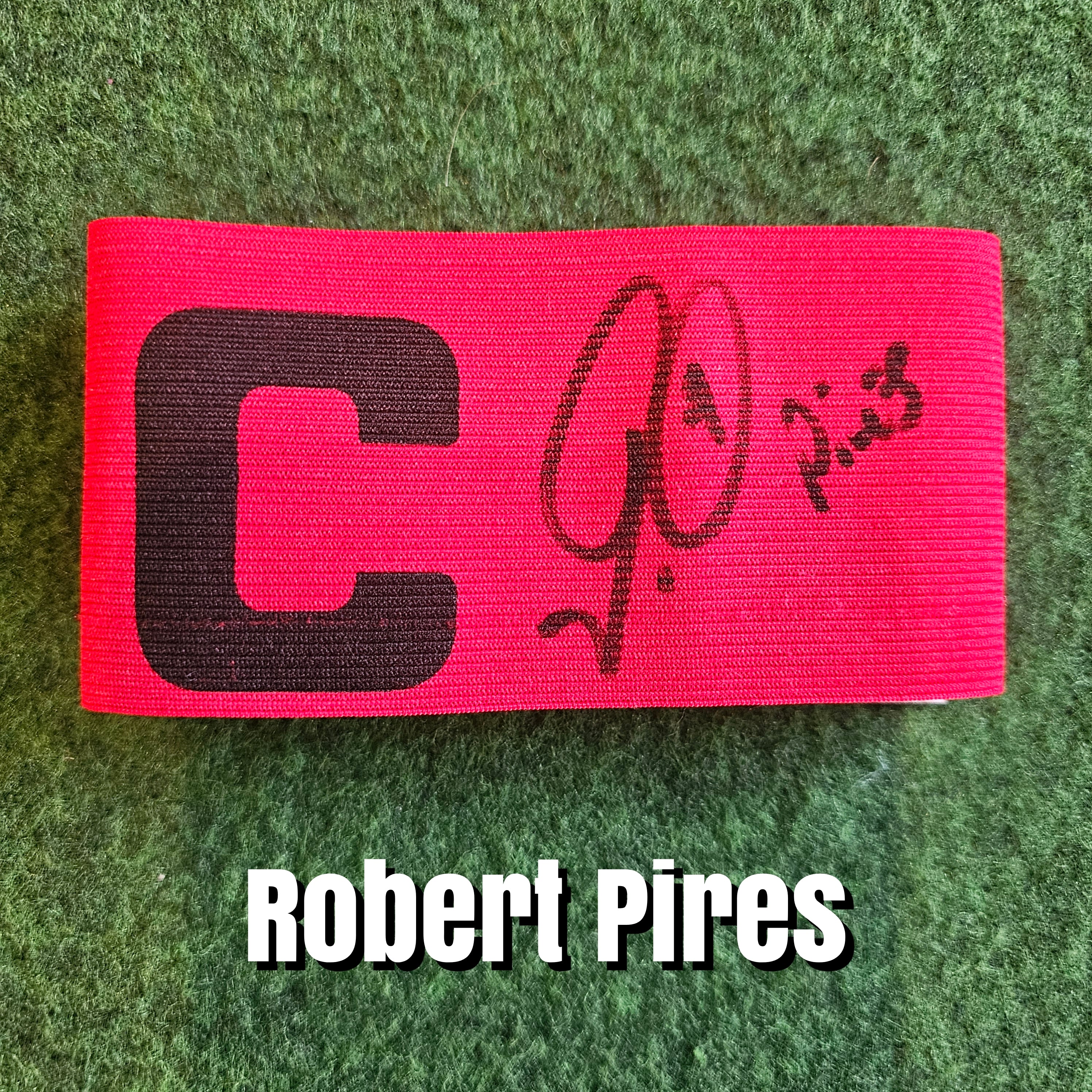 Robert Pires Signed Red Captain's Armband