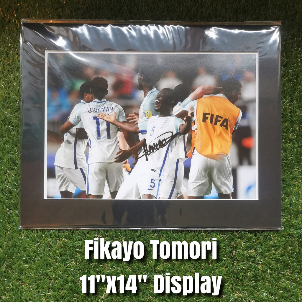 Fikayo Tomori Signed England U20 Celebration Photo - Black Mount - 11x14