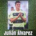 Julián Álvarez Signed A4 Manchester City Third Shirt Photo
