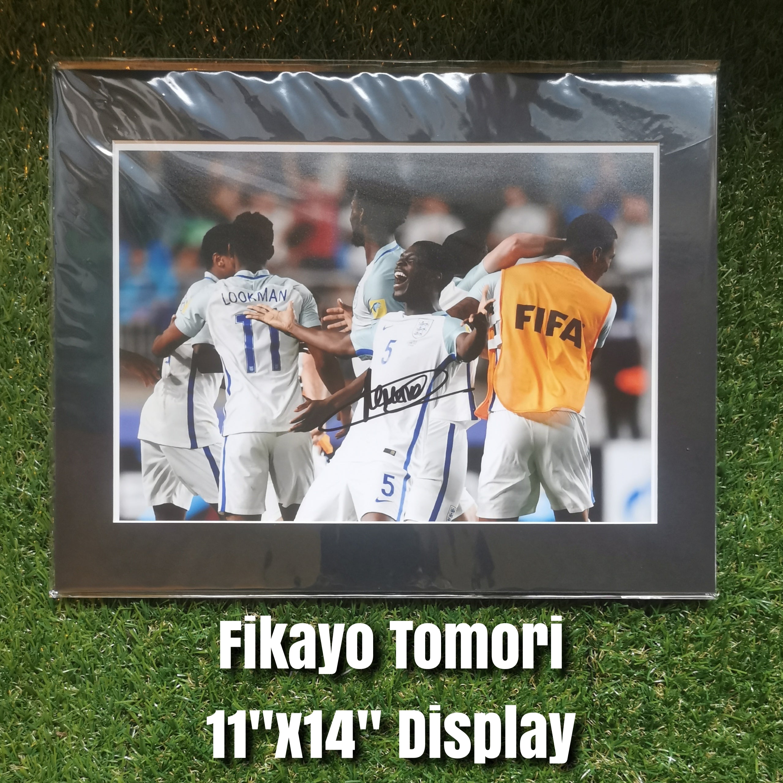Fikayo Tomori Signed England U20 Celebration Photo - Black Mount - 11x14