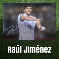 Raúl Jiménez Signed A4 Mexico White Kit Photo