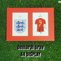 Demarai Gray Signed England Shirt & Crest Display - Red Mount - A4