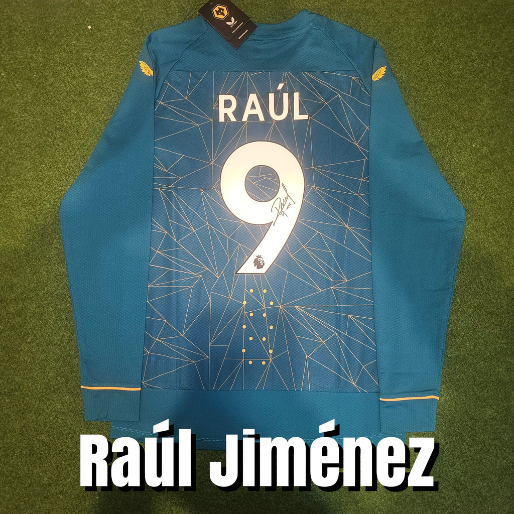 Raúl Jiménez Signed 2022/23 Wolves Away Shirt - Player Issue - Long Sleeve - Jiménez 9