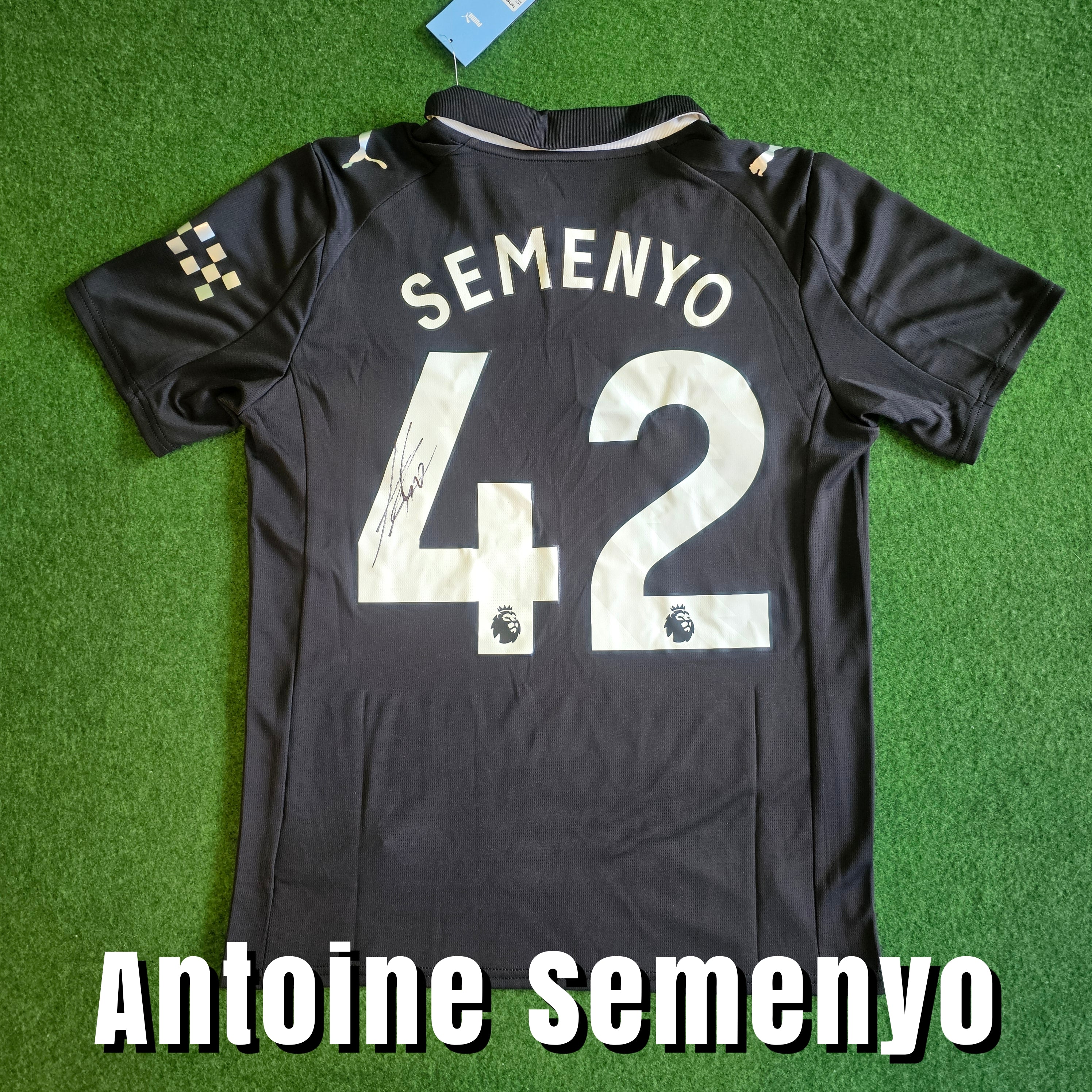 Antoine Semenyo Signed 2025/26 Manchester City Away Shirt - Semenyo 42 - Signed Back