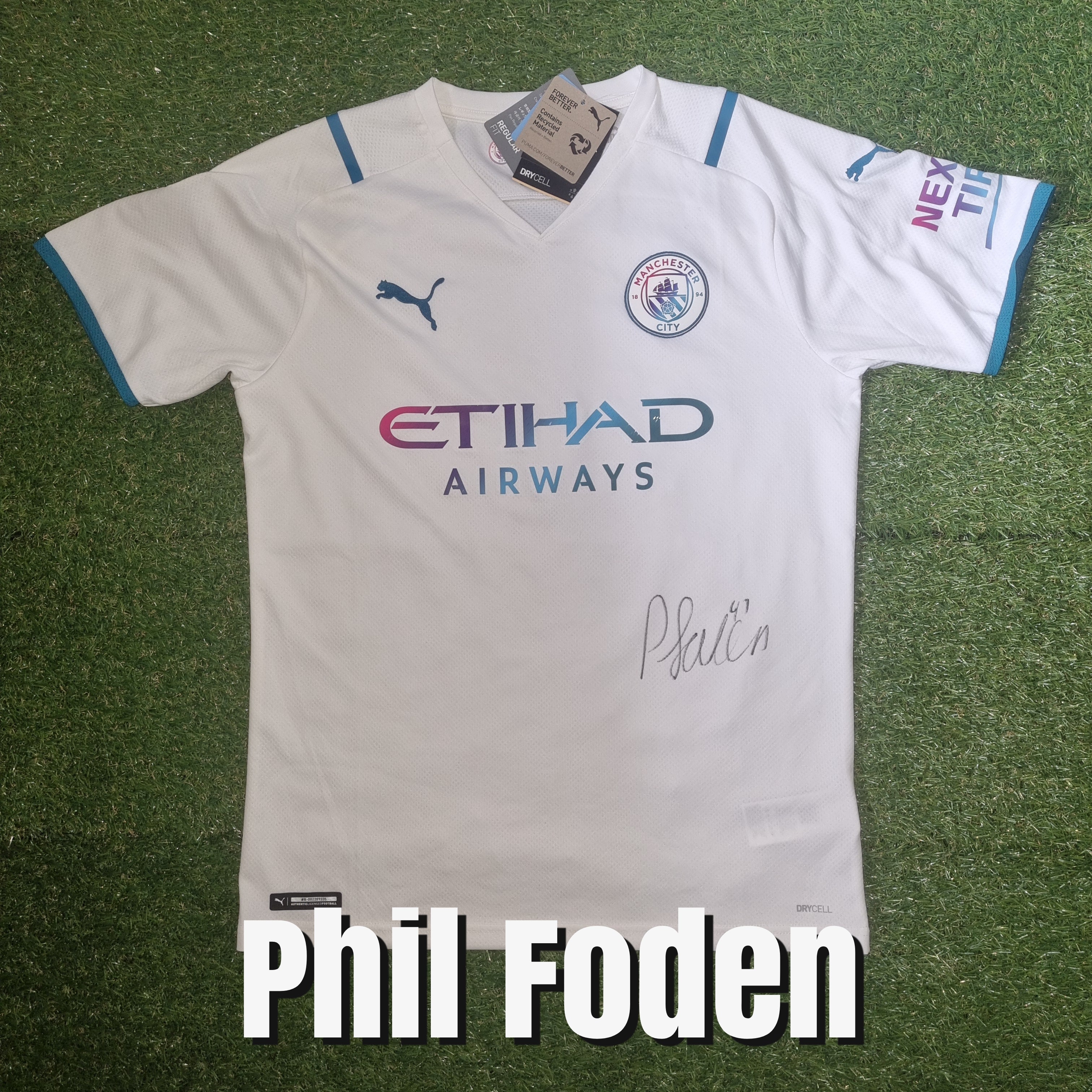 Phil Foden Signed 2021/22 Manchester City Away Shirt - Signed Front