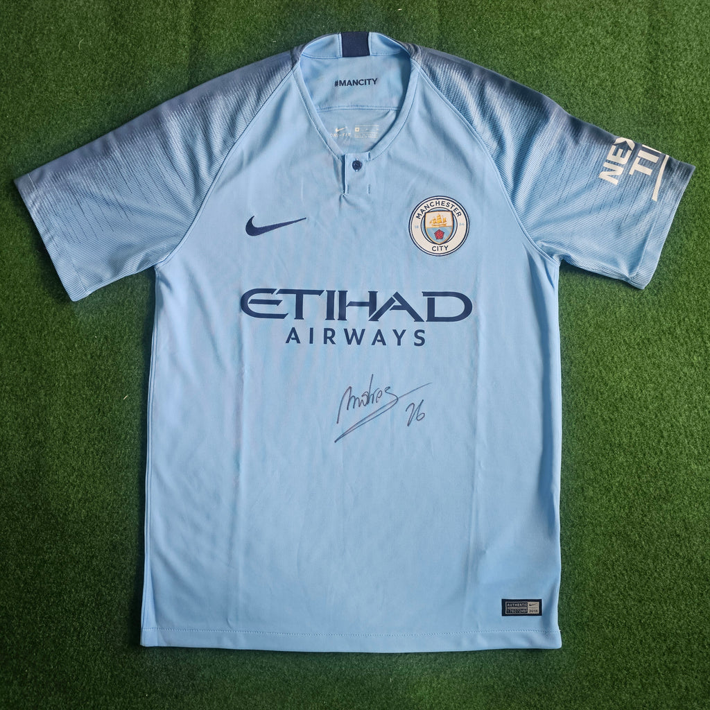Riyad Mahrez Signed 18/19 Home Shirt | Club COA