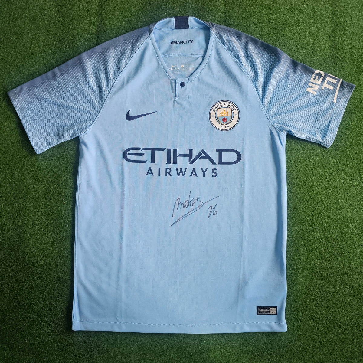 Riyad Mahrez Signed 18/19 Home Shirt | Club COA