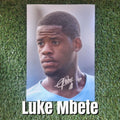 Luke Mbete Signed A4 Manchester City Photo