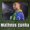 Matheus Cunha Signed A4 Brazil Photo - Image 1