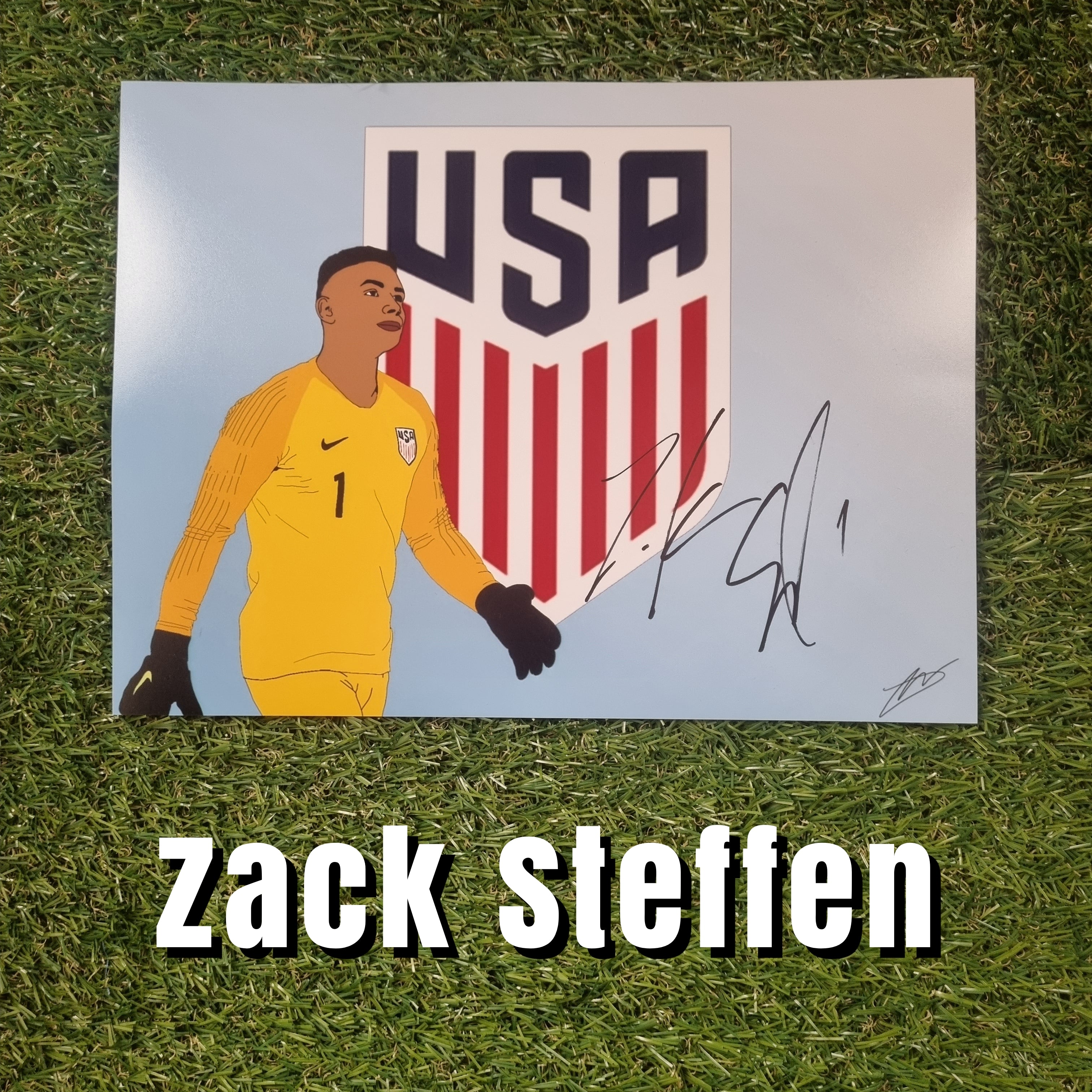 Zack Steffen Signed A4 USA Goalkeeper Art Print - Limited Edition of 10
