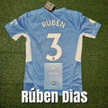 Rúben Dias Signed 2021/22 Manchester City Home Shirt - Signed Back - Official Manchester City COA