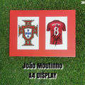 João Moutinho Signed Portugal Shirt & Crest Display - Red Mount - A4