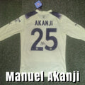 Manuel Akanji Signed 2022/23 Manchester City Third Shirt - Long Sleeve - Akanji 25 - Signed Back