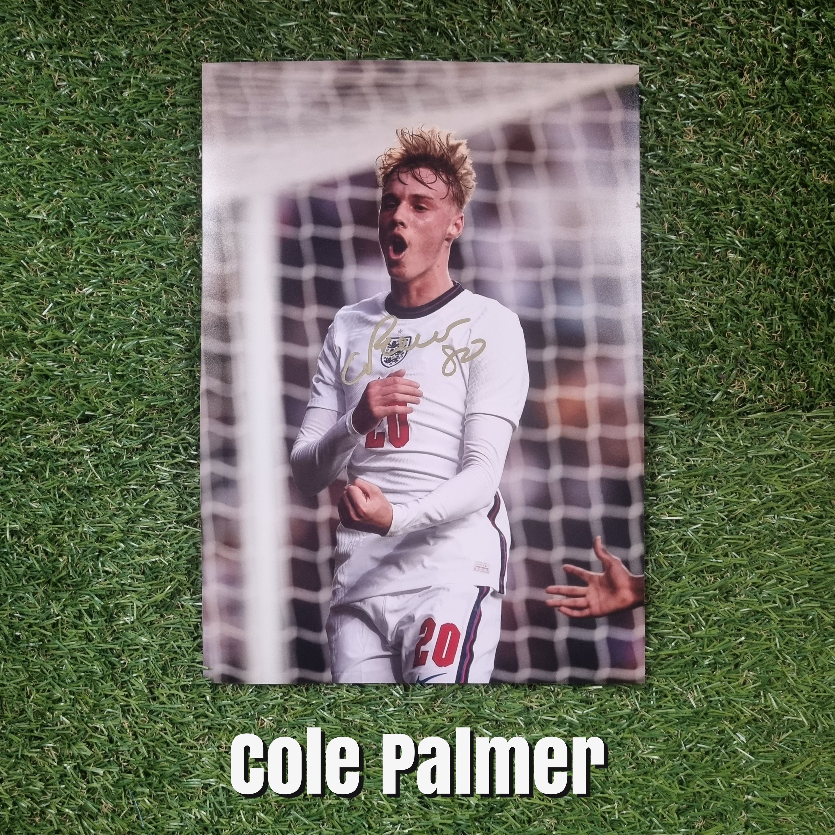 Cole Palmer Signed A4 England Number 20 Celebration Photo