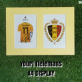 Youri Tielemans Signed Belgium Shirt & Crest Display - Yellow Mount - A4