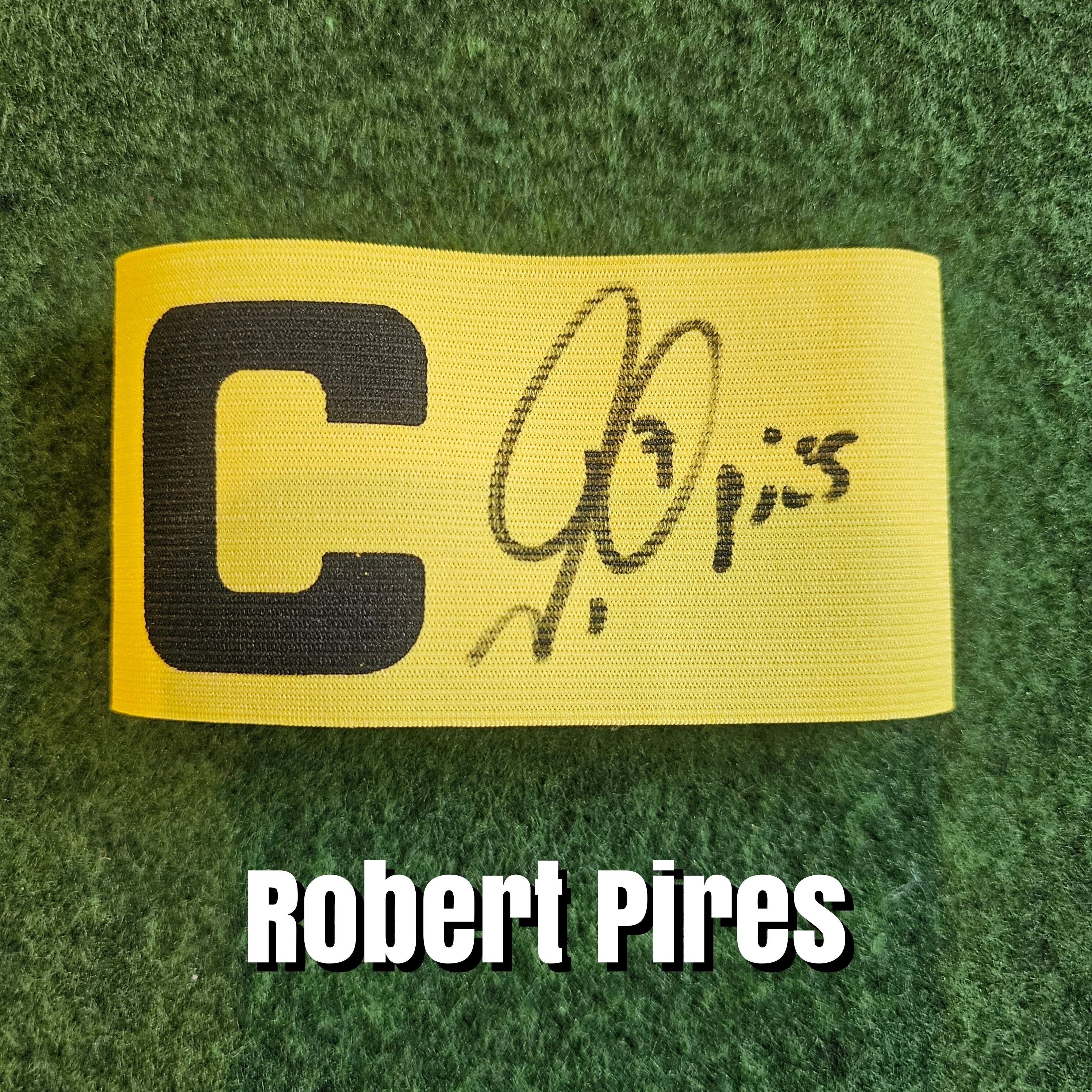 Robert Pires Signed Yellow Captain's Armband