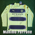 Máximo Perrone Signed 2022/23 Manchester City Third Shirt - Long Sleeve - Signed Front