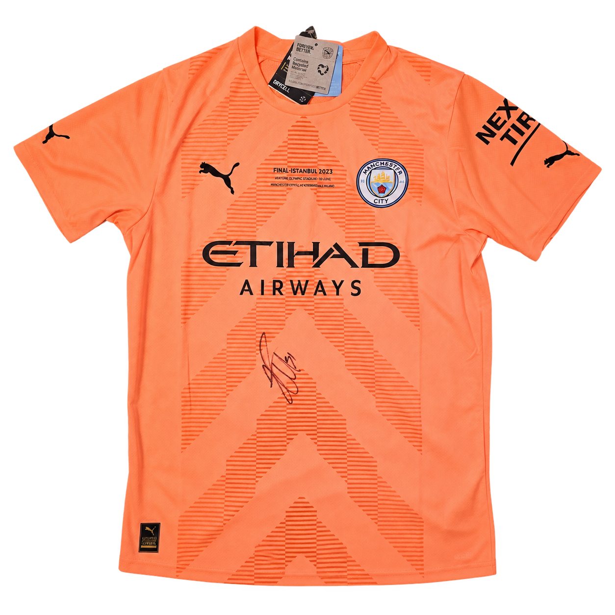 Ederson Signed 2022/23 Manchester City GK Shirt - Champions League Final
