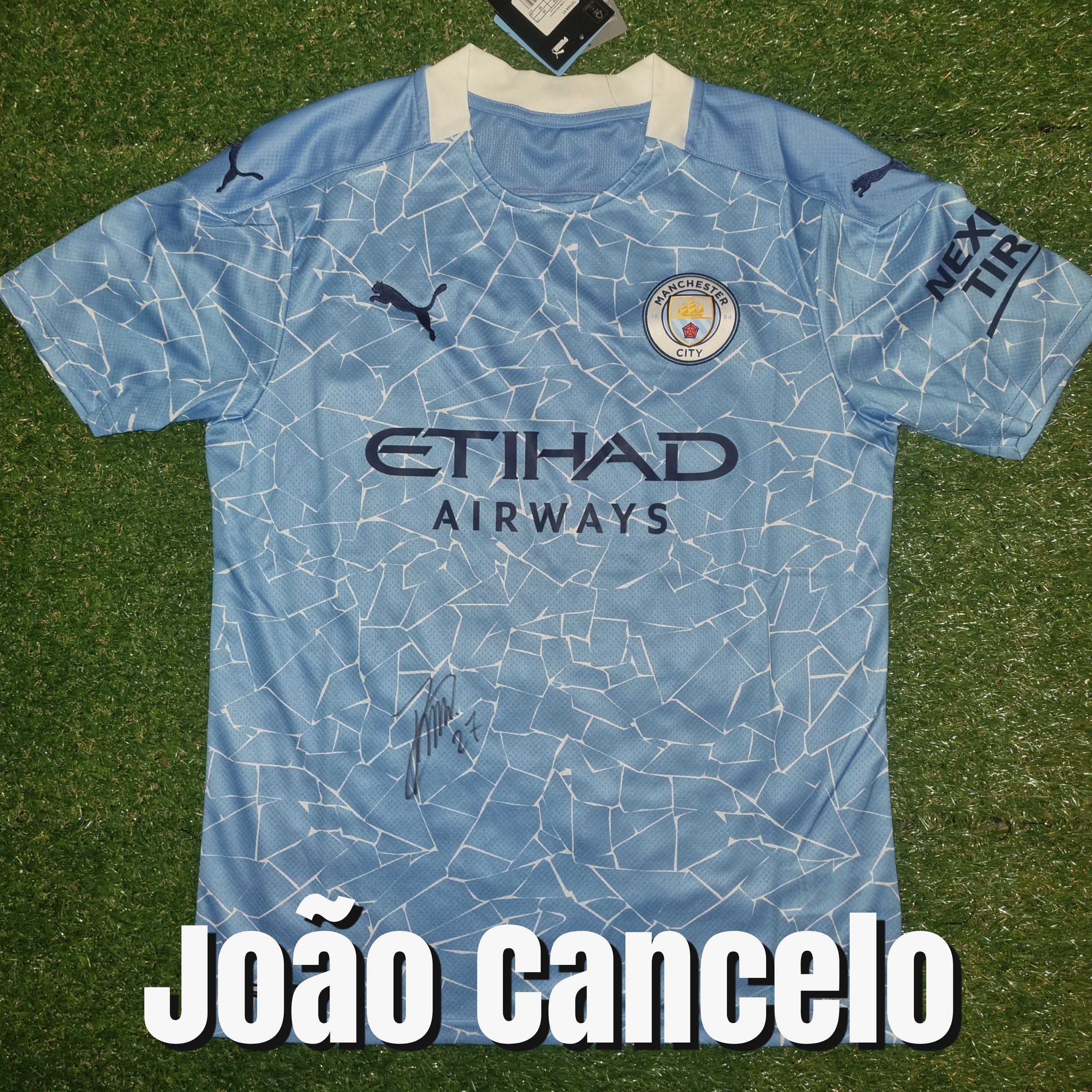 João Cancelo Signed 2020/21 Manchester City Home Shirt - Signed Front