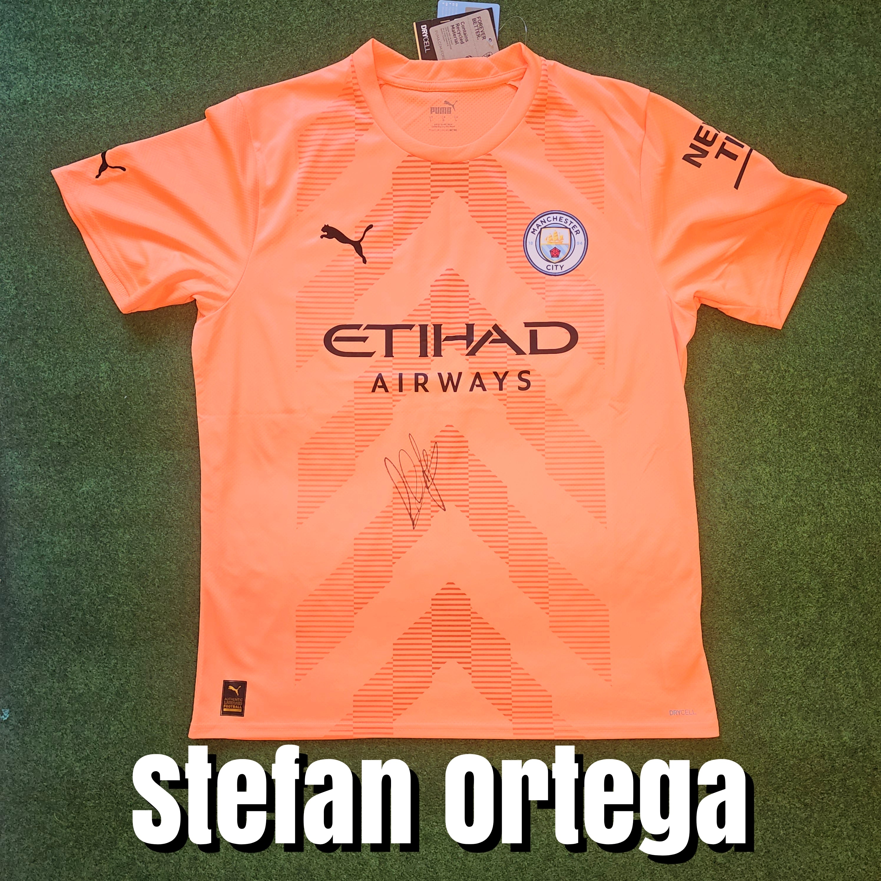 Stefan Ortega Signed 2022/23 Manchester City Goalkeeper Shirt - Signed Front