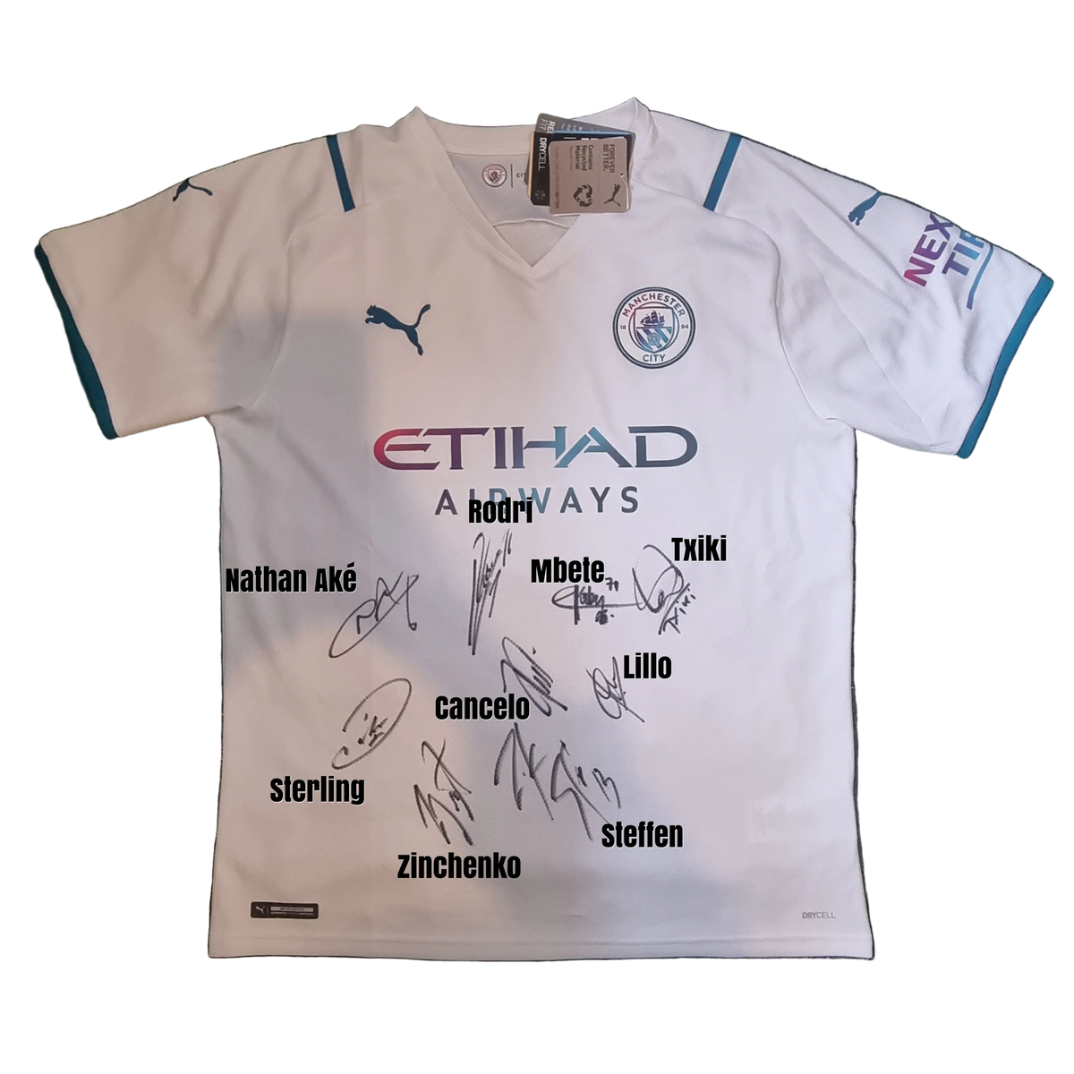 Manchester City 2021/22 Away Shirt - Multi-Signed