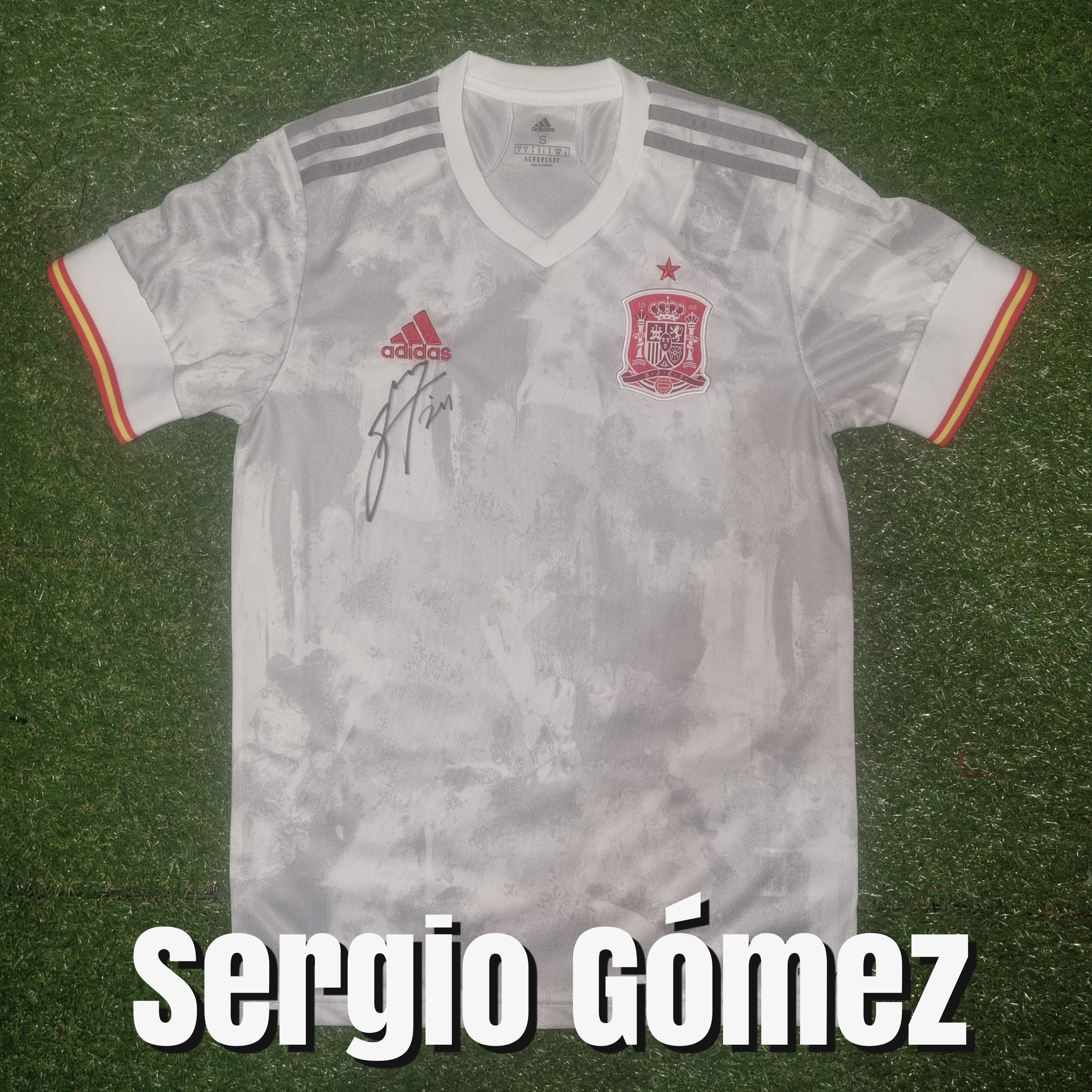 Sergio Gómez Signed 2020 Spain Away Shirt