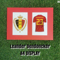 Leander Dendoncker Signed Belgium Shirt & Crest Display - Red Mount - A4