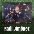 Raúl Jiménez Signed A4 Mexico Black Kit Photo