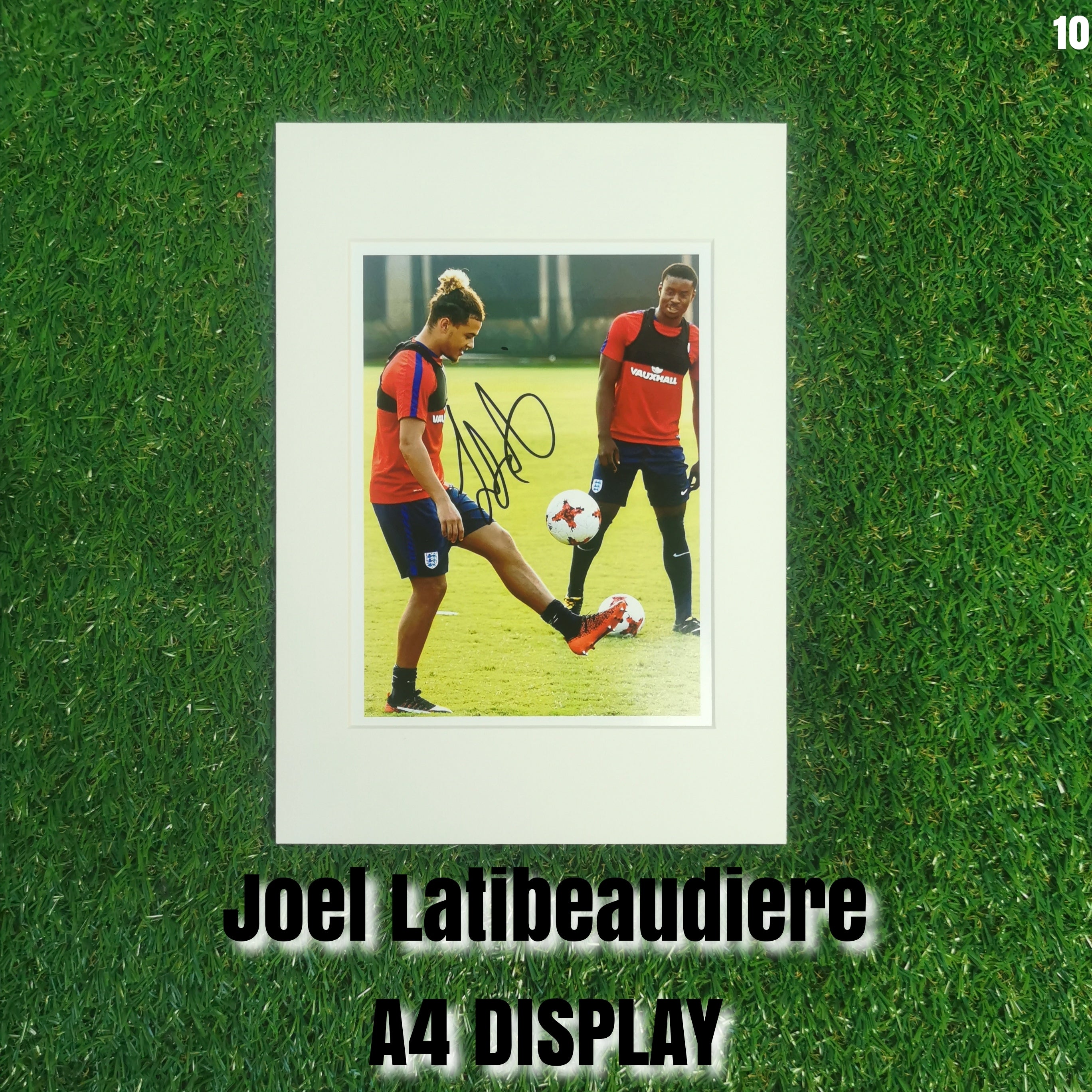 Joel Latibeaudiere Signed England Training Photo - White Mount - A4