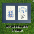 Morgan Gibbs-White Signed England Shirt & Crest Display - Navy Mount - A4