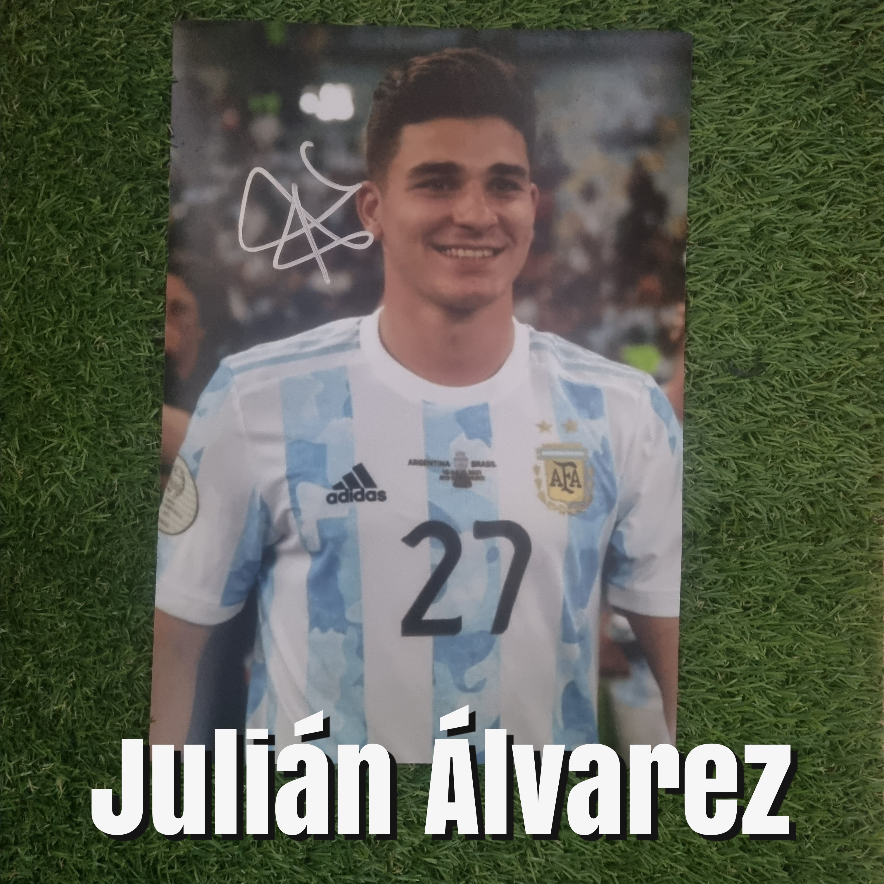 Julián Álvarez Signed A4 Argentina 2021 Copa América Final Photo