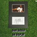 Dion Dublin Signed England Card & Photo Display - Black Mount - A4