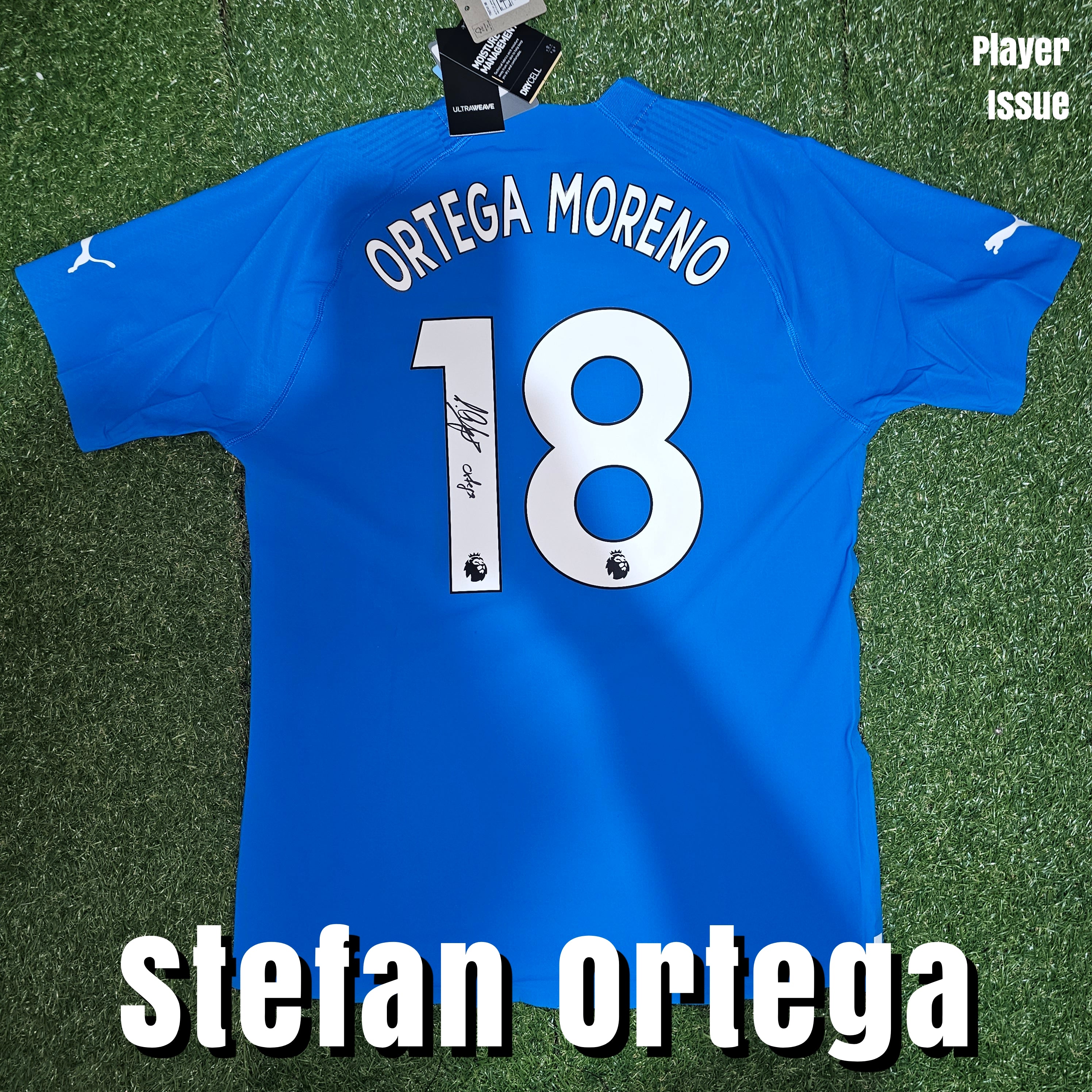 Stefan Ortega Moreno Signed 2022/23 Manchester City Goalkeeper Shirt - Player Issue - Signed Back