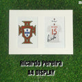Ricardo Pereira Signed Portugal Shirt & Crest Display - White Mount - A4