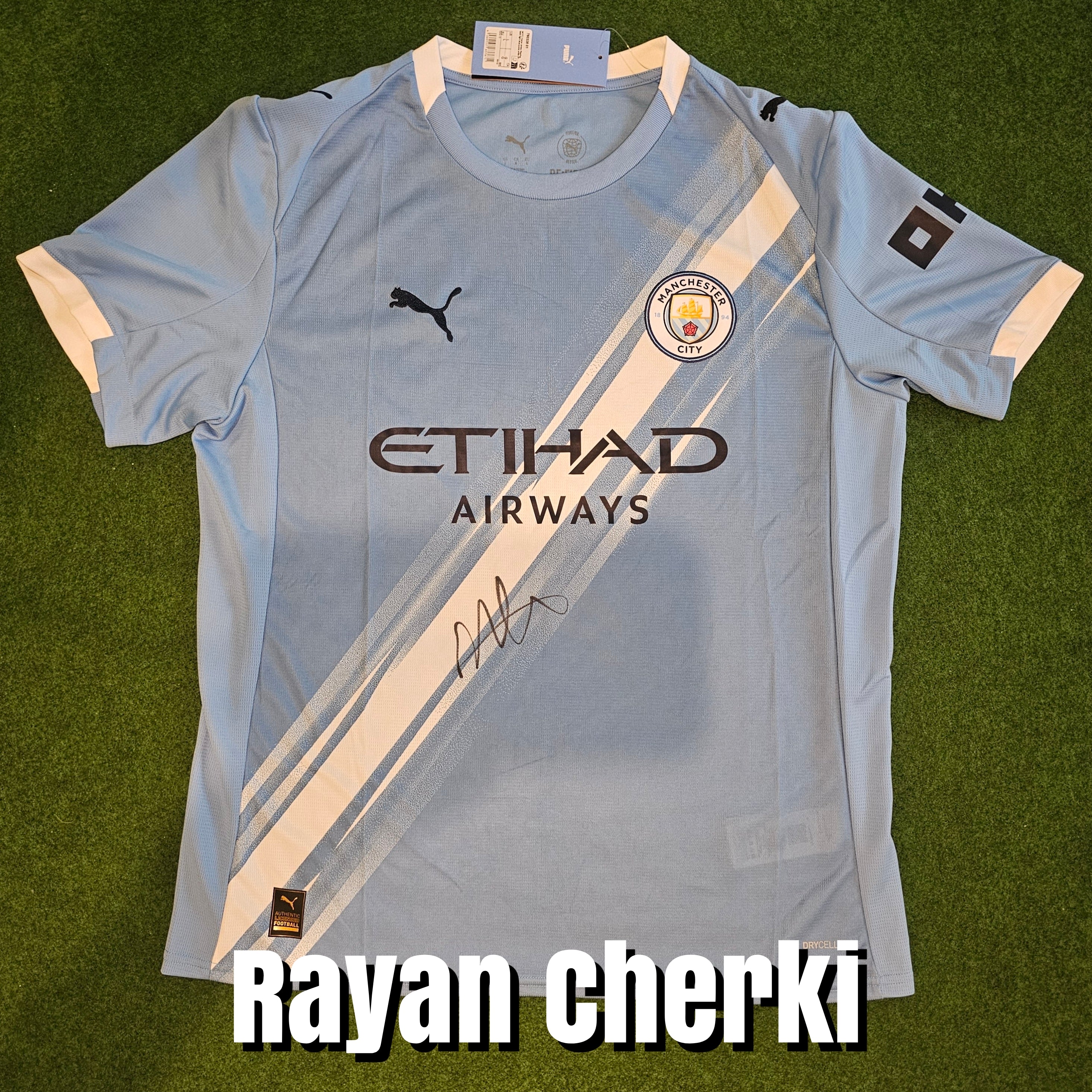 Rayan Cherki Signed 2025/26 Manchester City Home Shirt - Signed Front