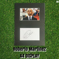 Roberto Martínez Signed Portugal Card & Photo Display - Black Mount - A4