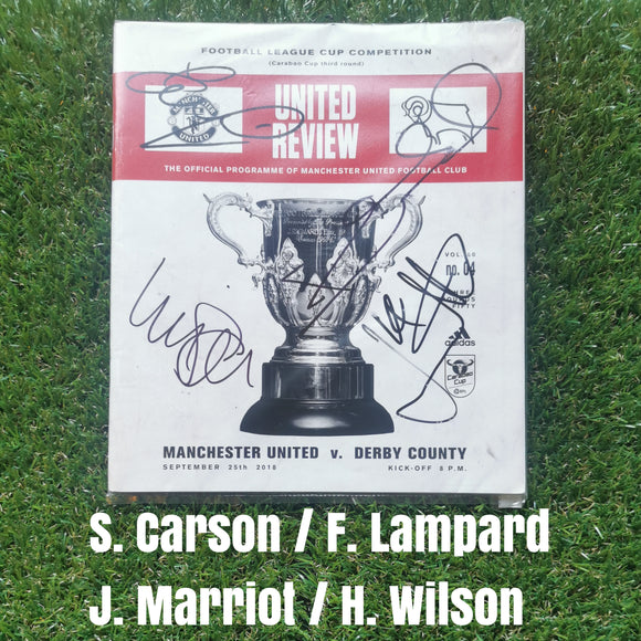 Carson, Lampard, Marriot and Wilson signed Manchester United Programme